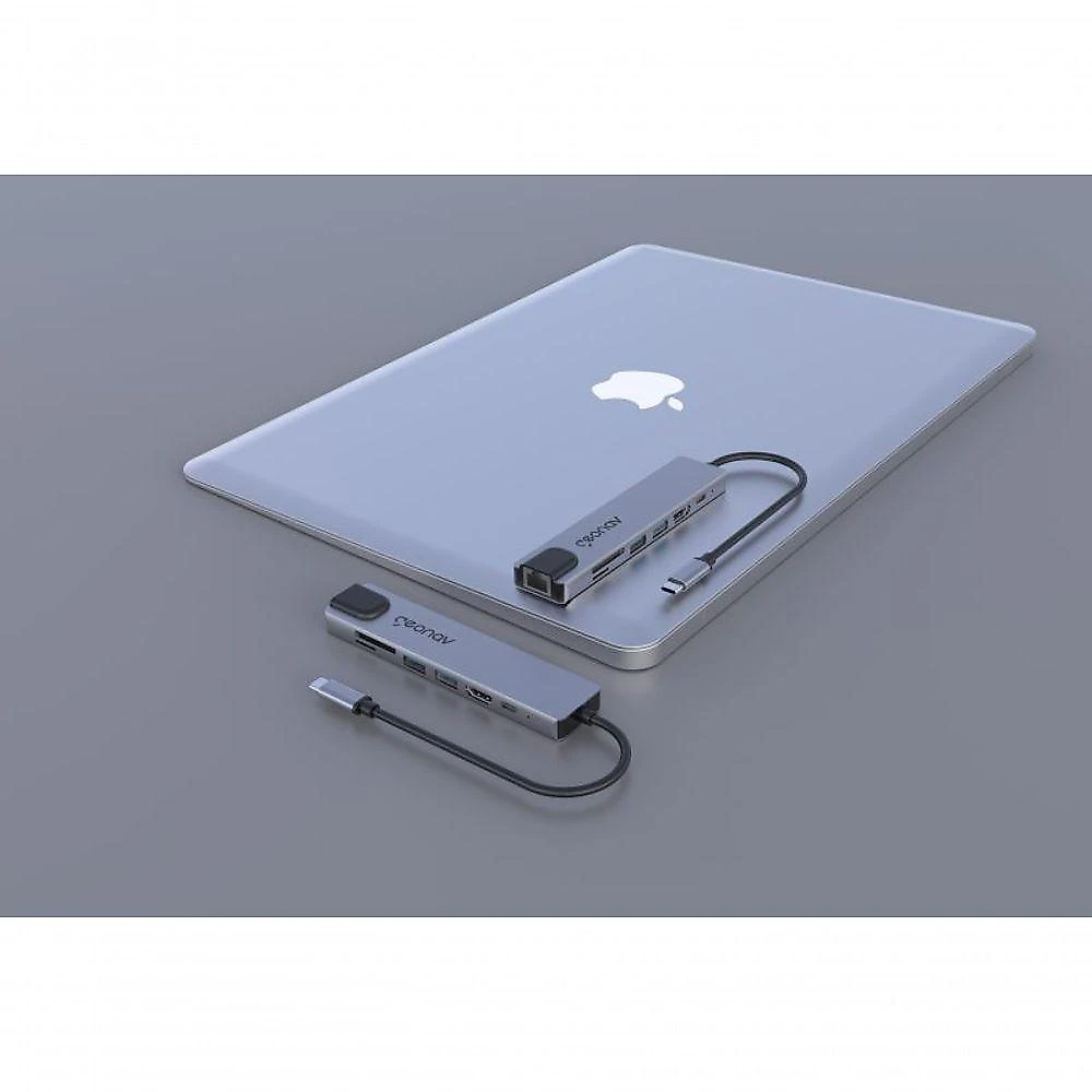 Adaptador Usb-C Multiportas 7 Em 1, Prata, Geonav