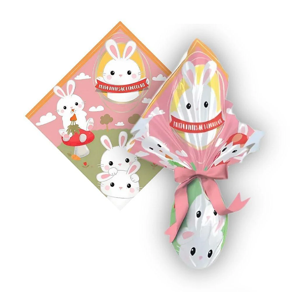 Envelope Estampado Para Ovo Páscoa 350g A 500g - 25 Un Cor Rosa