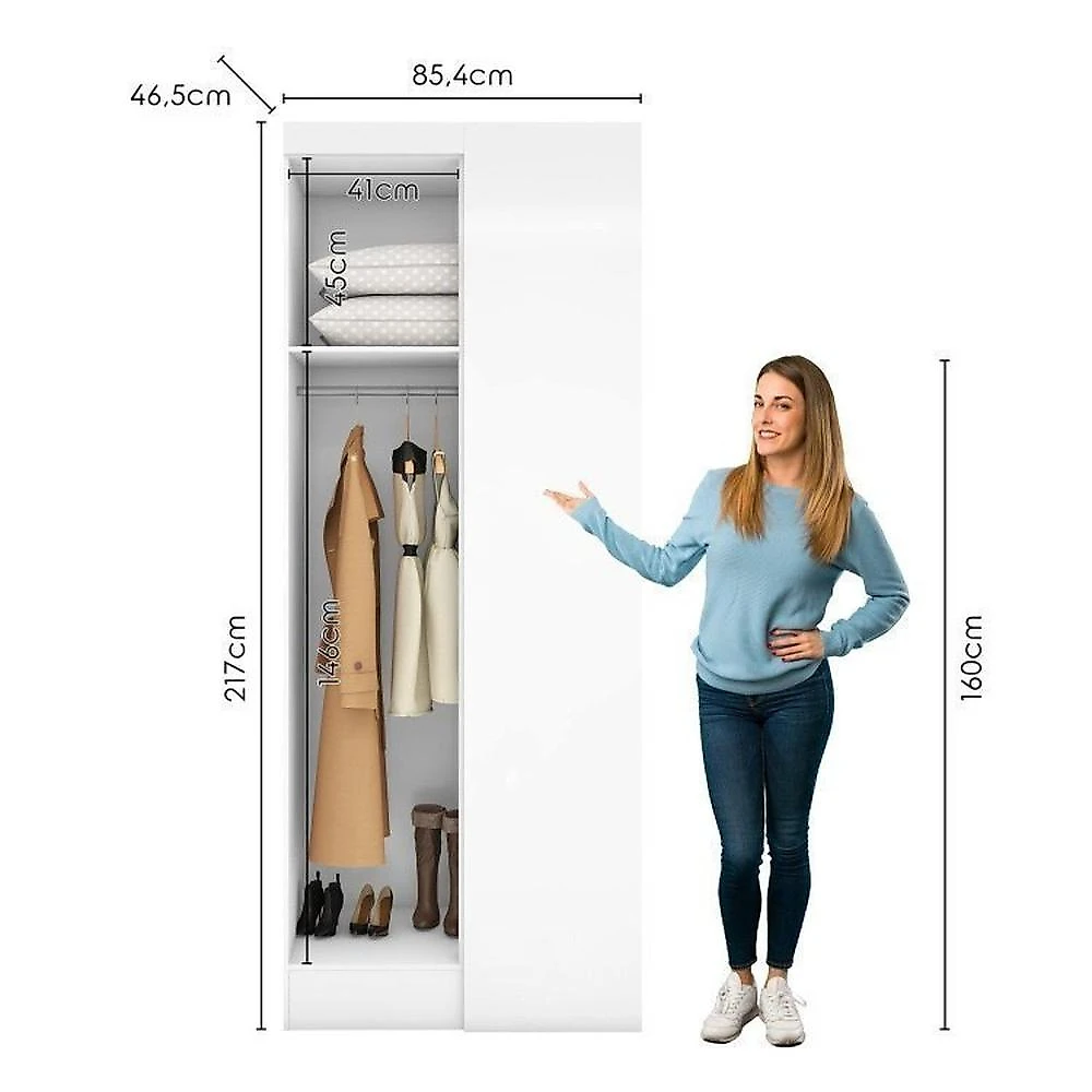 Closet Modulado de Canto 3 Peças 2 Gavetas Smart Plus Branco