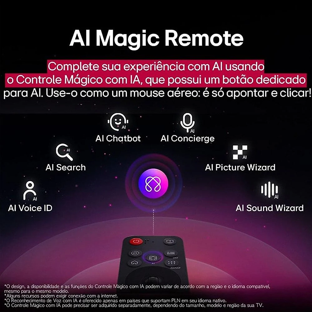 Smart TV LG 60 Polegadas UHD AI 4K UA85 2025