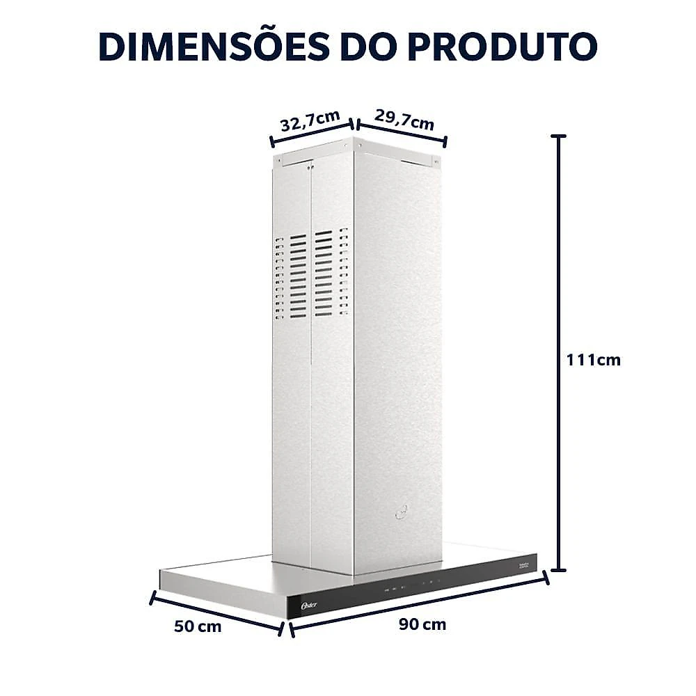 Kit Inox Coifa De Ilha 90cm E Forno De Embutir 75L 220V