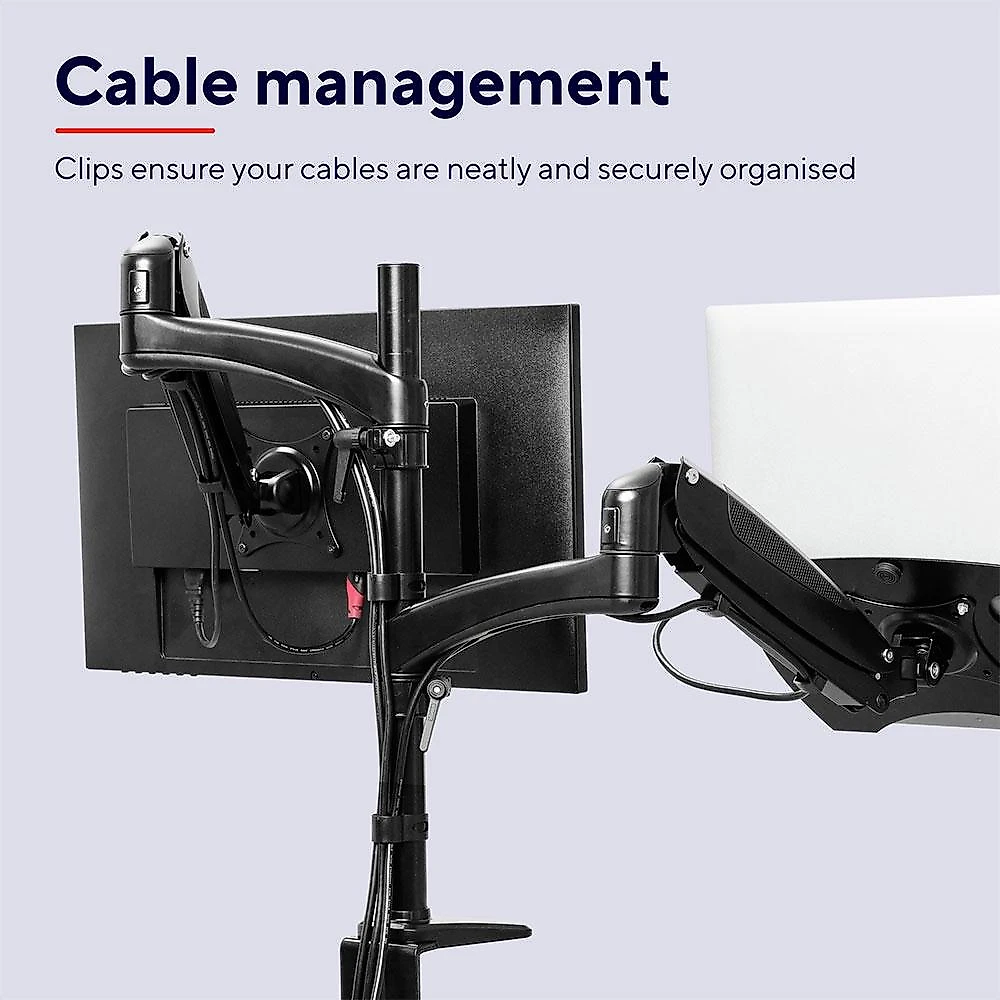 Suporte para Monitor e Laptop Até 32" Trust, Braço Duplo, Ergonômico, Preto - 25337