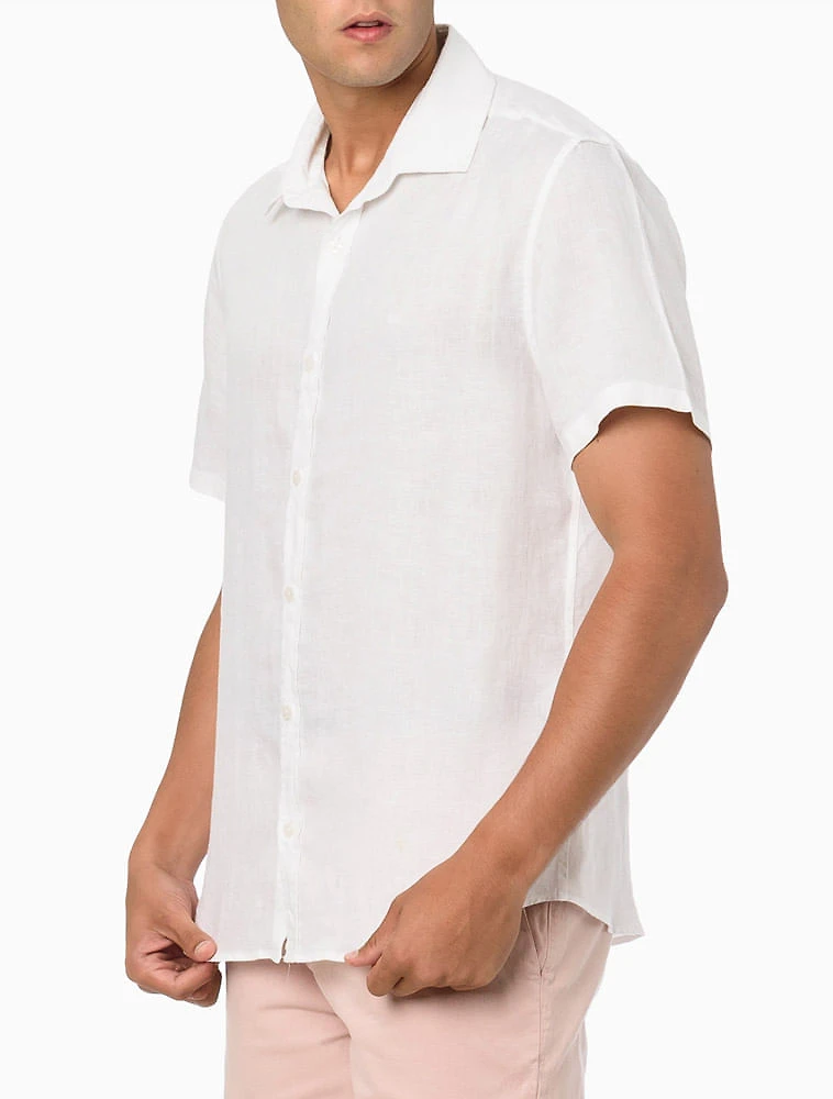 Camisa Mc Regular Cannes Linen  Calvin Klein -  Branco