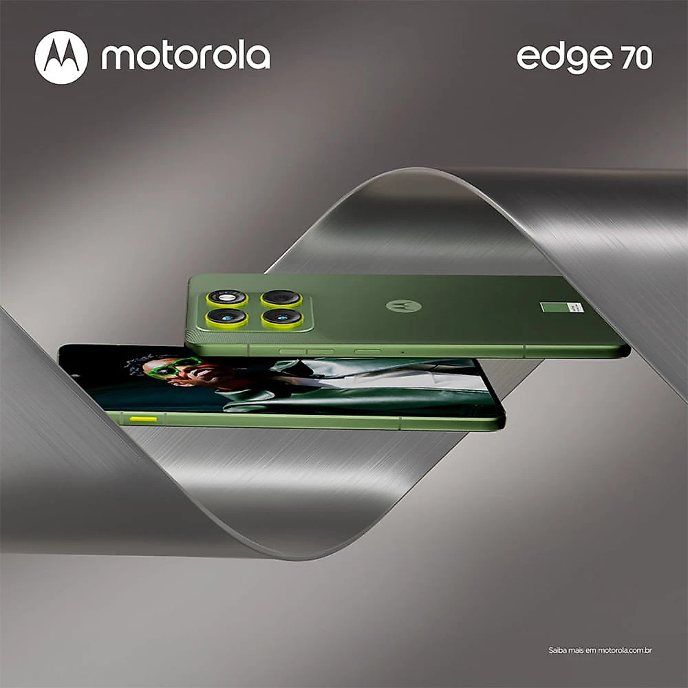 Smartphone Motorola Edge 70 5G 512GB 24GB (12GB RAM+12GB RAM Boost) Ultrafino 3 Câmeras 50MP Tela 1.5K Bronze Green