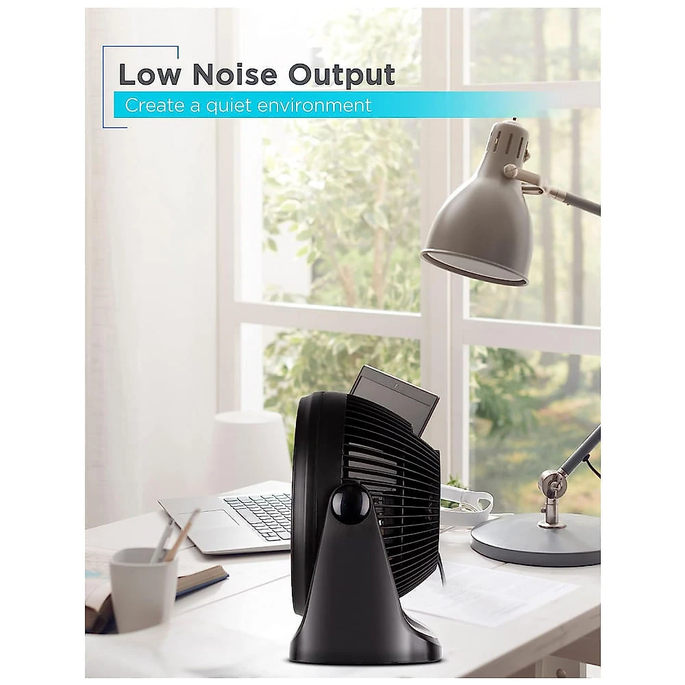 Ventilador de Mesa Turbo Portátil com Inclinação Ajustável para Resfriamento Silencioso, BLACK DECKER BFTU107, Preto