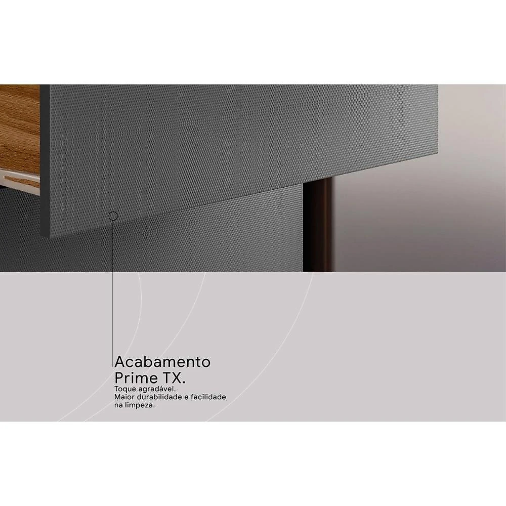 Cozinha Compacta Alba 2 Gavetas MDP 249.5CM Amêndoa Grafite Demóbile