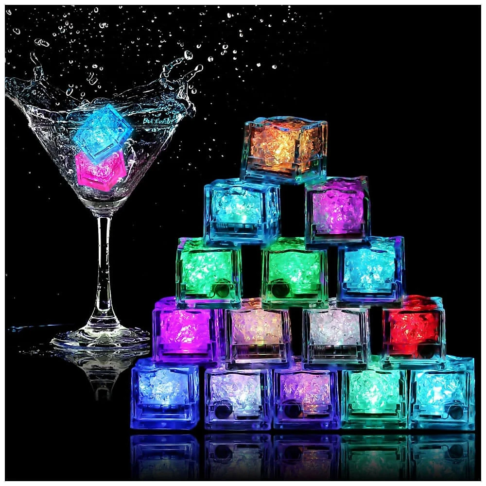 Cubos de Gelo LED Takytao 160 Peças Luzes Coloridas Ativados por Líquido Reutilizáveis