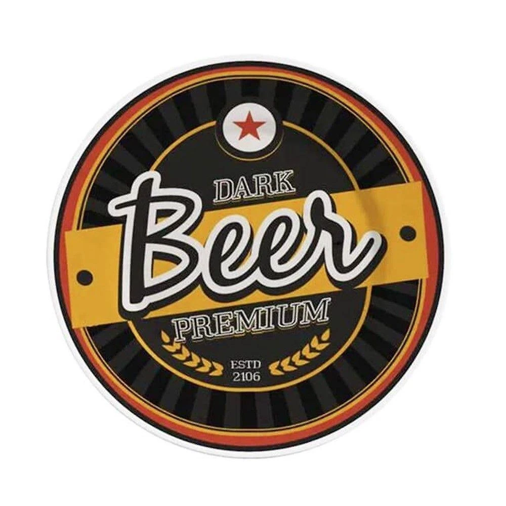 Prato Sobremesa Cerâmica Alleanza Cerveja Happy Hour Beer Preto 2ª Linha