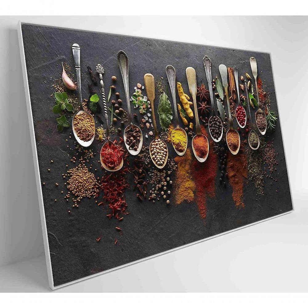 Quadro Decorativo Tempero E Especiarias Medidas 90x60 Cm Tipo De Impressão Tecido Canvas