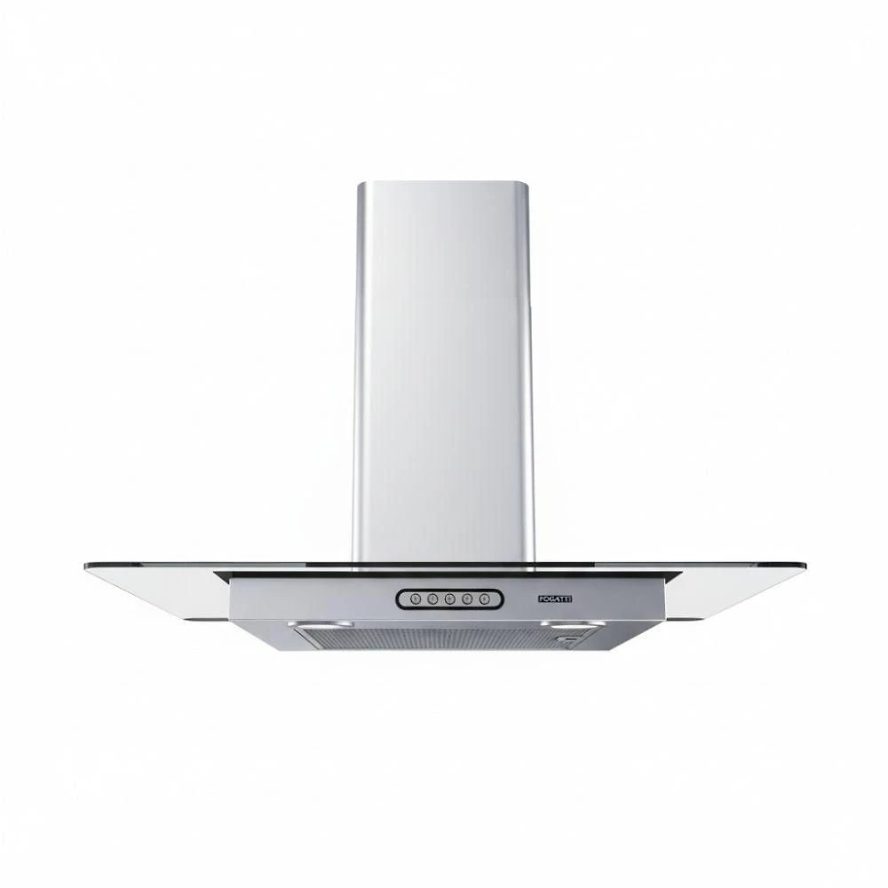 Coifa De Parede 75cm Vidro Reto Duto Slim Fogatti Inox 220V