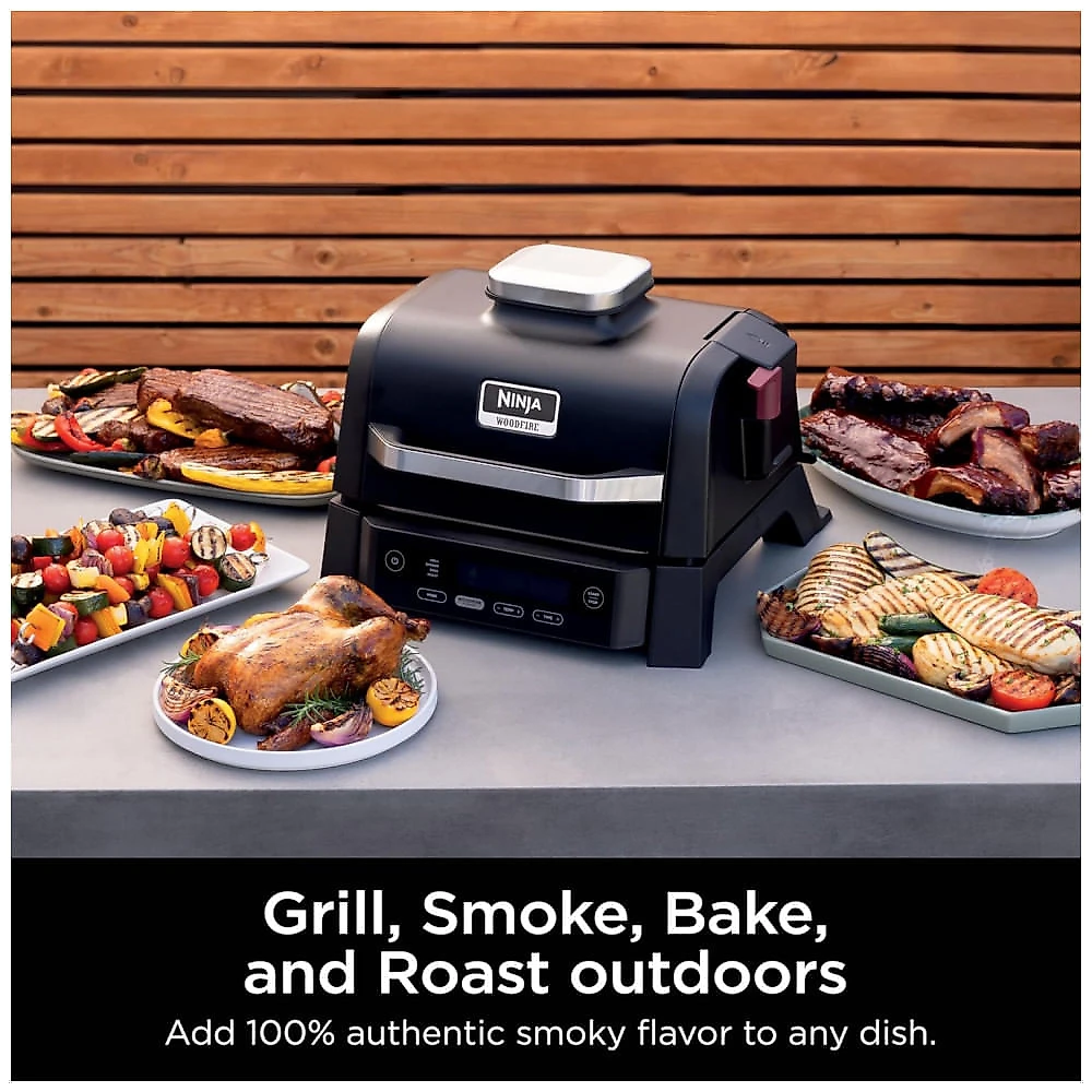 Churrasqueira Elétrica Ninja Woodfire Outdoor Grill & Smoker 4 em 1 OG301 1760W 110V