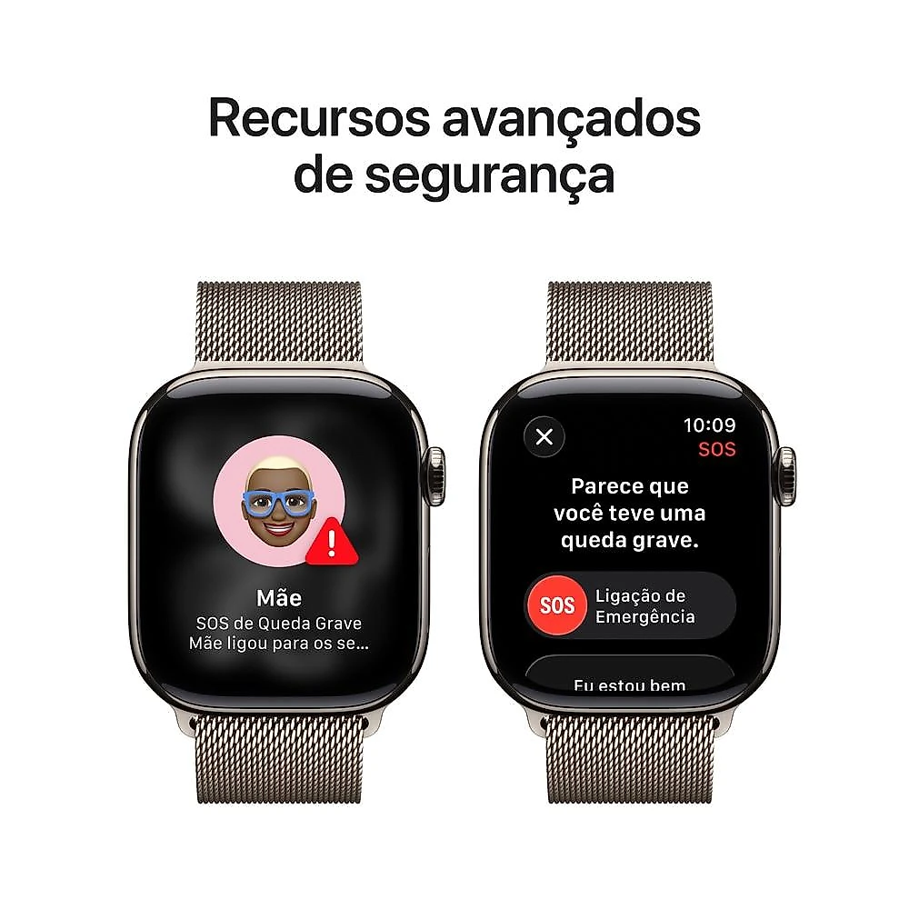 Apple Watch Series 11 GPS + Cellular - Caixa natural de titânio – 42 mm - Pulseira natural estilo milanês
