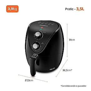 Fritadeira Elétrica Sem Óleo Air Fryer Mondial AF35-BF MK NE 1500W 3,5 Litros - Preta 110V