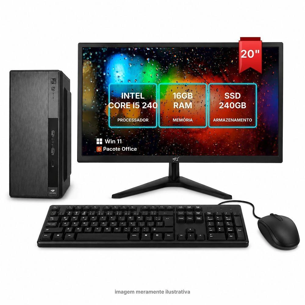 Computador Office Completo I5 240GB 16GB RAM Intel Core I5 Windows 11 Clique PC