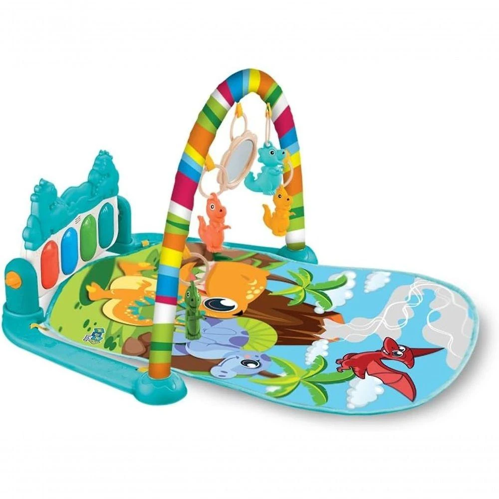 Tapete de Atividades para Bebê Funny Dino com Piano Sensorial Multicolorido