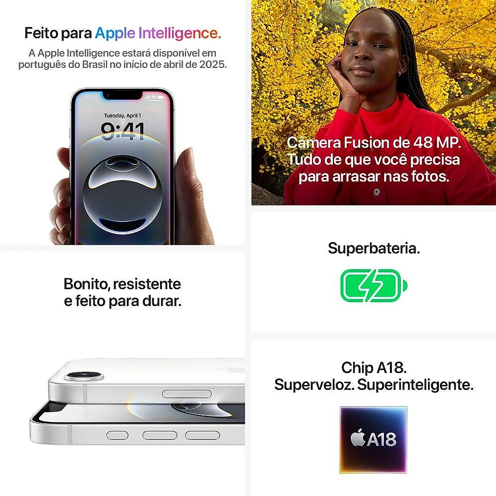 Apple iPhone 16e 128GB Preto