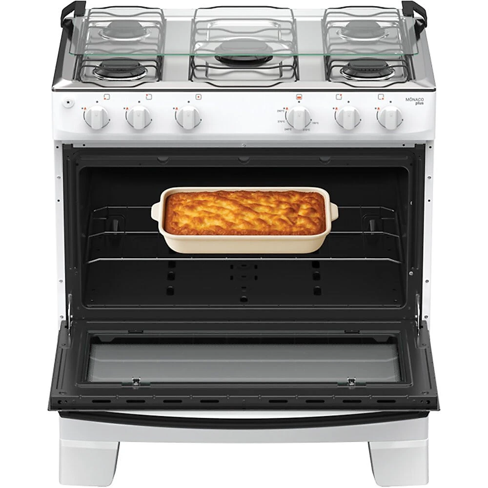 Fogão 5 Bocas Mônaco Plus Mesa Inox Atlas Branco - Bivolt