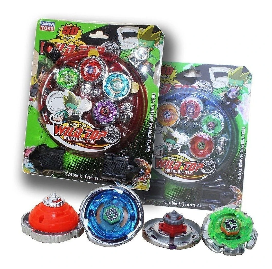 Miniatura Kit Beyblade Tornado + Lançador + Arena 7 cm - 6 cm - Lianfa Toys - Beyblade - Metal e Plástico - 17965 - Anime - Beyblade Metal Fusion/Masters.