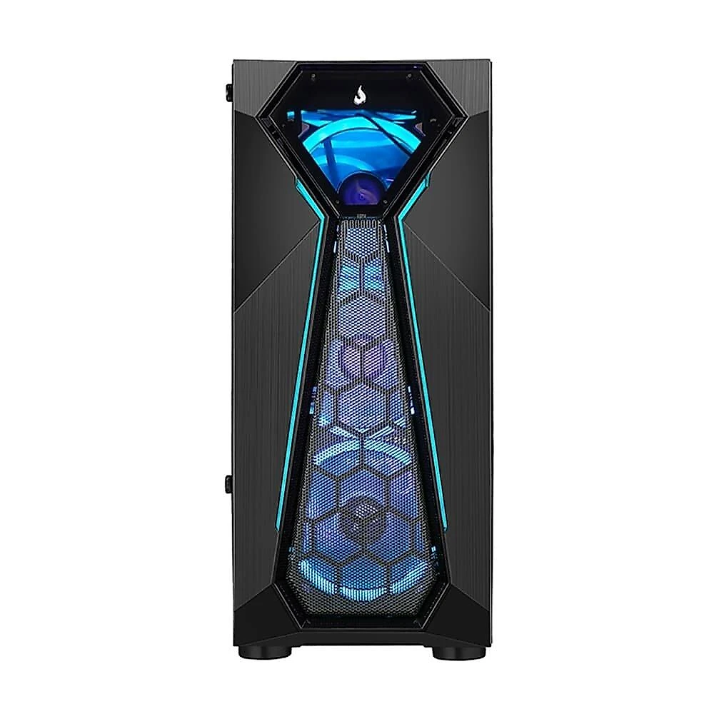 Gabinete Gamer Rise Mode X4 Glass, Barra de LED ARGB, Lateral em Vidro Fumê, Sem FANs, Preto - RM-X4-04-FB