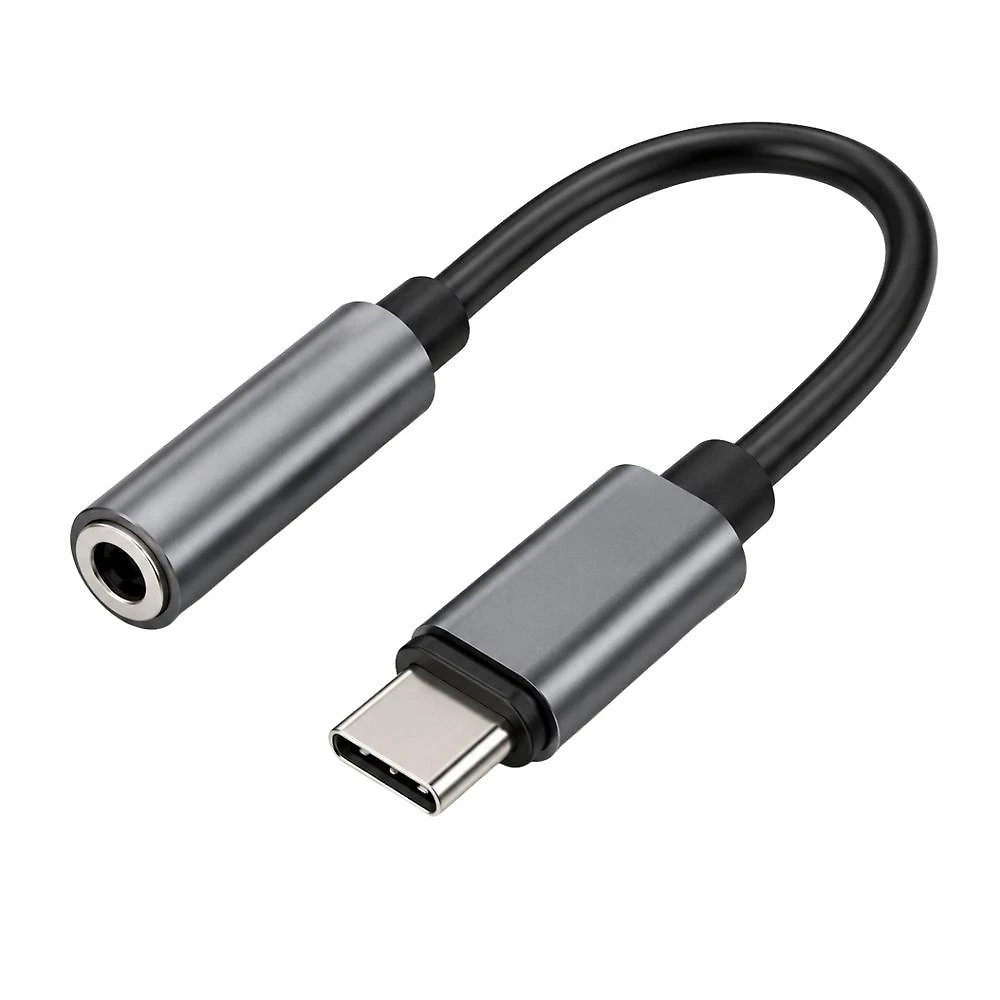 Cabo Adaptador USB-C para P2 MDM Áudio Auxiliar Compatibilidade Universal USB-C Preto