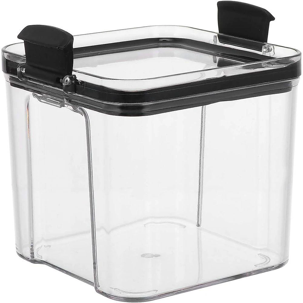Pote Hermetico Conserva Tampa Com Trava Kit 2 Unidades Acrilico Transparente Alimento Mantimento