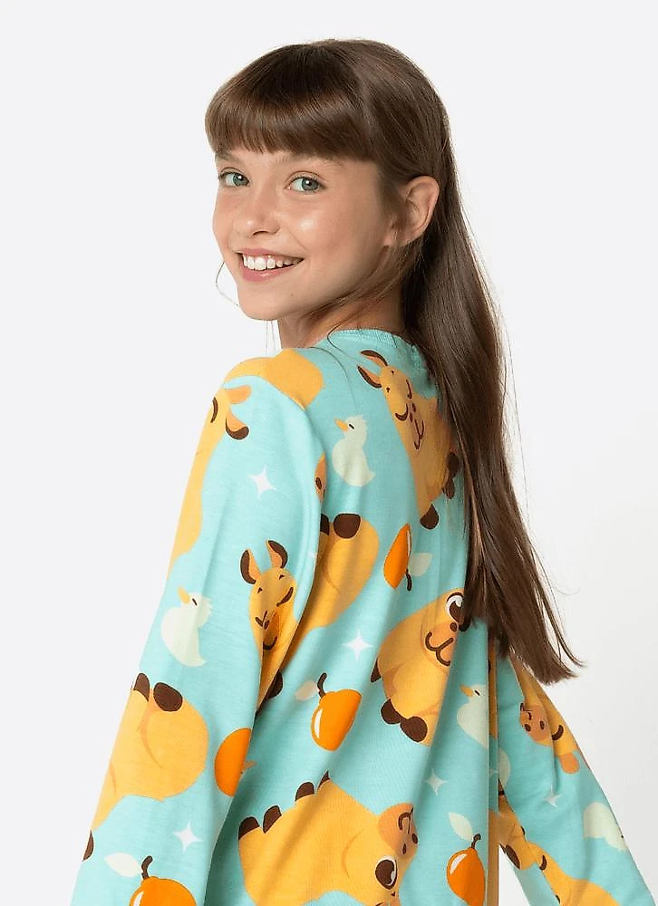 Pijama manga longa ultra visco unissex teen capivara vibes 10