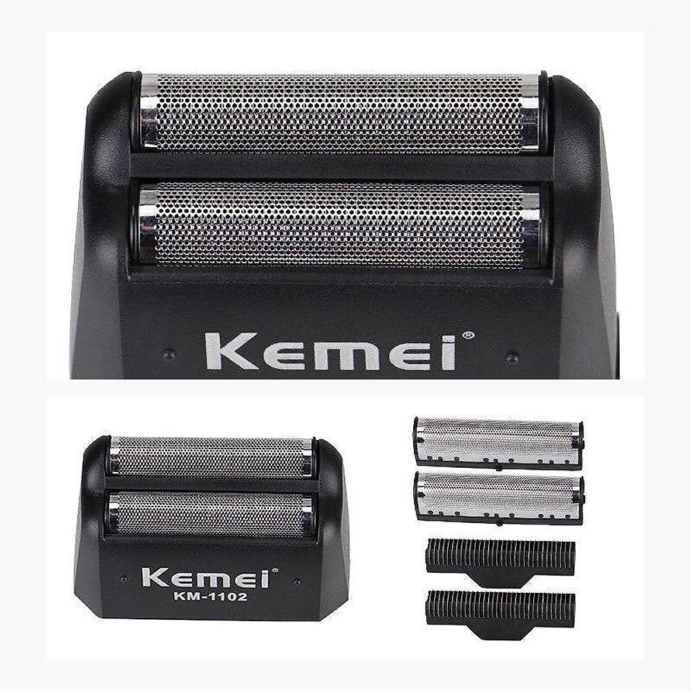 Barbeador Elétrico Sem Fio Kemei 2 Lâminas Km-1102 Premium Bivolt