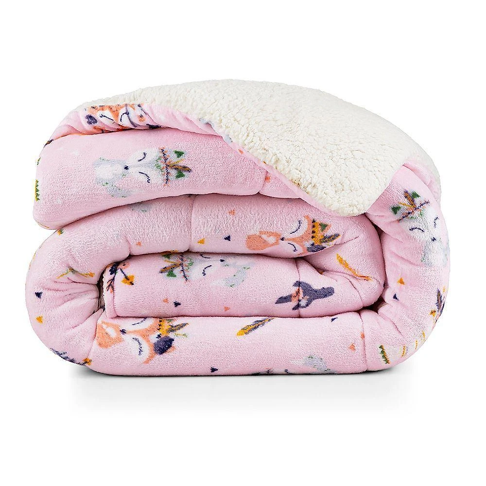 Coberdrom Solteiro Tutti Kids Manta 100g Dupla Face Flannel E Sherpa 01 Peça 100% Poliéster - Foxy