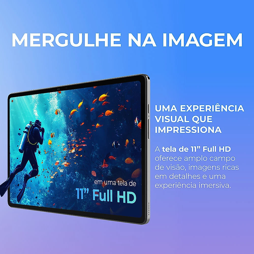 Tablet Positivo Vision TAB 11 com Capa Teclado e Caneta 8GB RAM 128GB 4G 11” Full HD Octa-Core - Preto