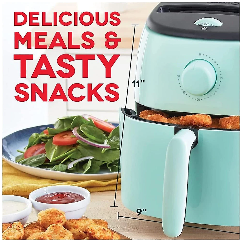 Fritadeira Elétrica AirFryer 2.6L com Frigideira Antiaderente e Desligamento Automático, 110v, DASH DCAF200GBAQ02, V...