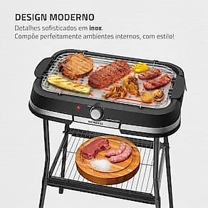 Churrasqueira Elétrica Mondial CH-09-BI Grand Steak & Grill II Controle de Temperatura Bandeja de Água 110V