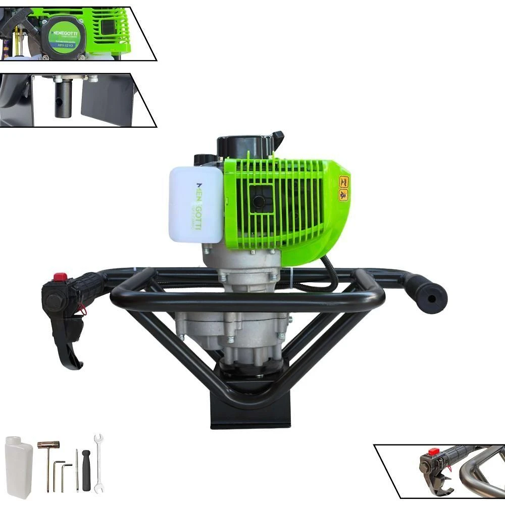 Perfurador de Solo MPS52 à Gasolina 2T 52CC 1,8HP com Alto Torque Menegotti