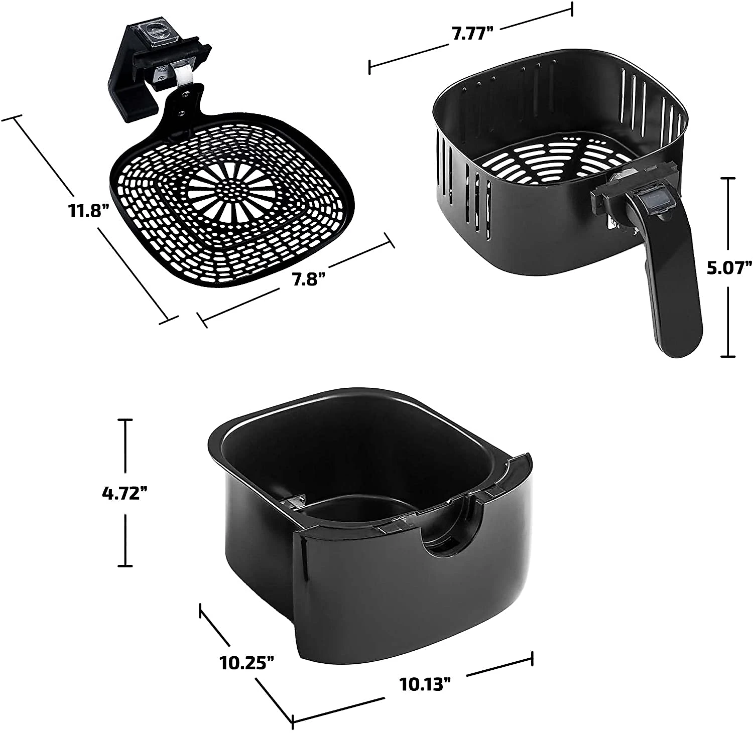 Ovente FAD61302B Fritadeira Elétrica AirFryer 32L de Capacidade e Painel de Controle Digital 110V1400W Preta