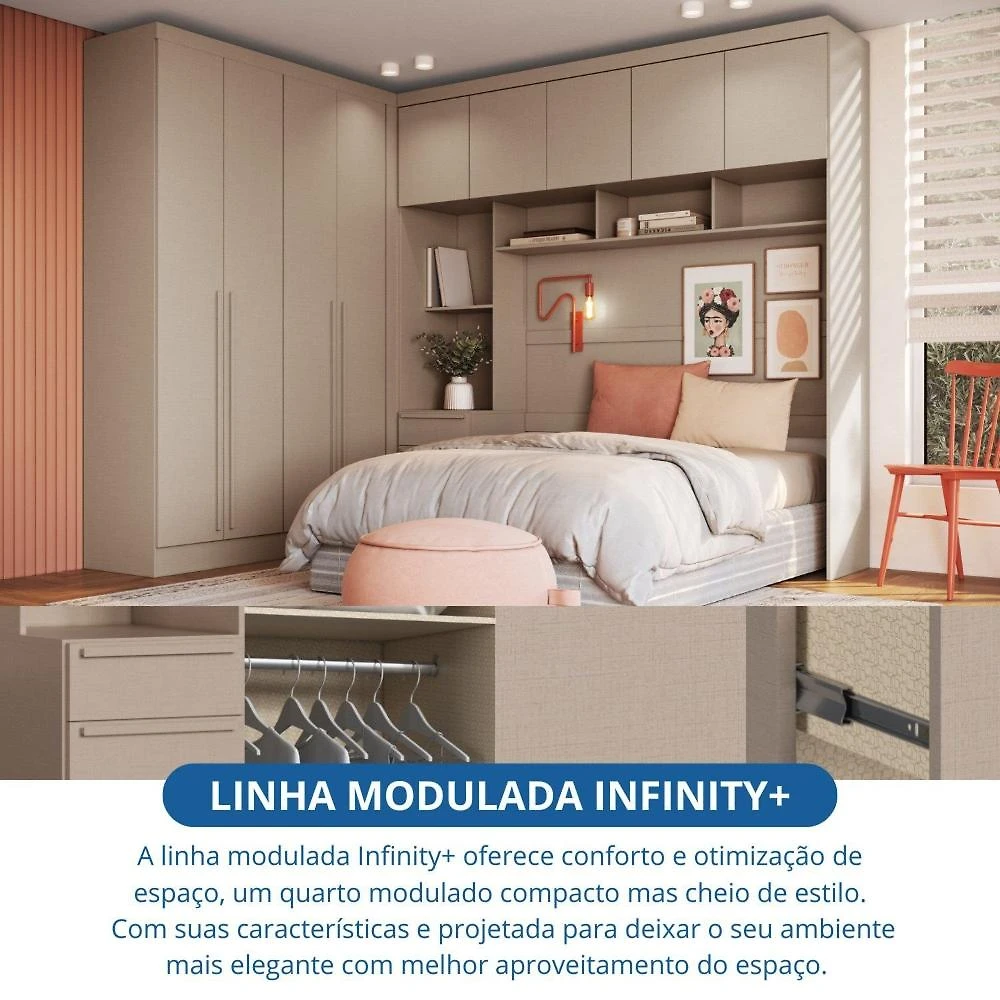 Guarda-roupa Modulado Casal 10 Portas 3 Gavetas Duna