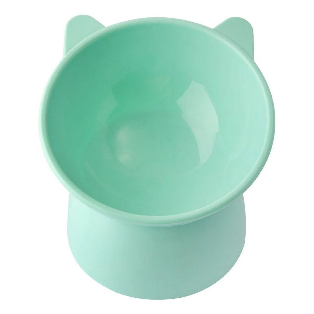 Comedouro e Bebedouro para Pets OEM Elevado Anti Engasgo Gato Cachorro Polipropileno Verde-Claro Kit