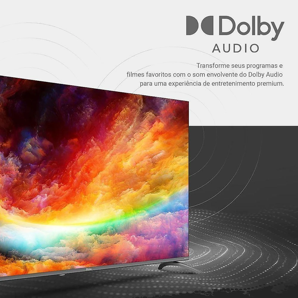 Smart TV Philco P32CRB 32" HD DLED Cinza Roku TV Dolby Audio HDR10 Bivolt