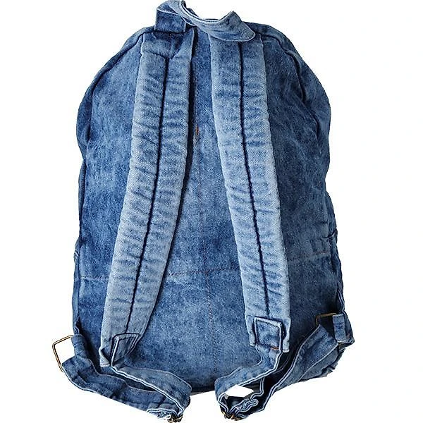 Miniatura Mochila Escolar Jeans Super Atual Em Estilo Patches Tw707