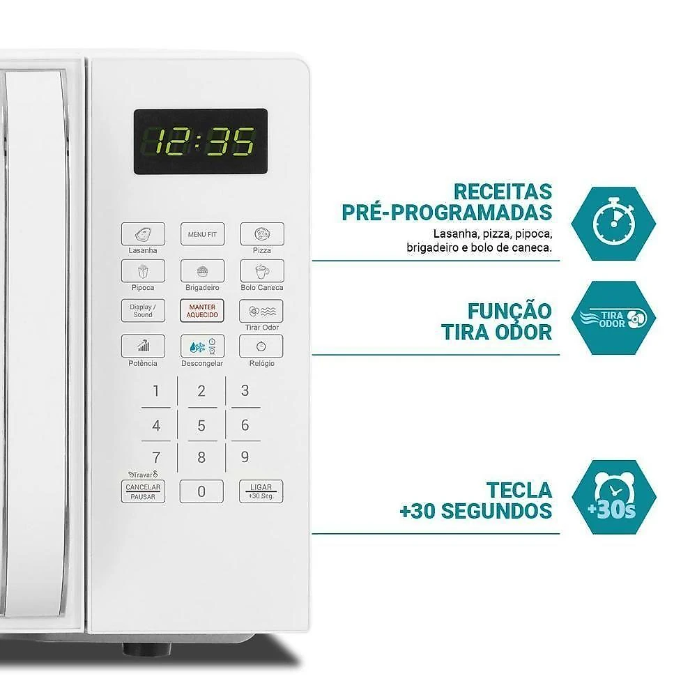 Micro-ondas Bancada Philco PMO23BB 20L 1100W Digital Branco 220V