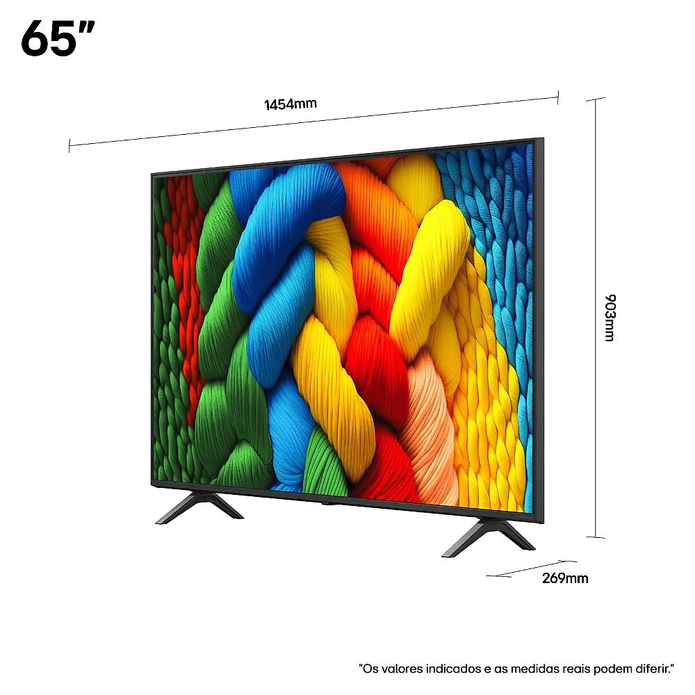 Smart tv 65" 4k lg 65nano80asa nanocell processador a7 ai gen8 webos 25 charcoal black