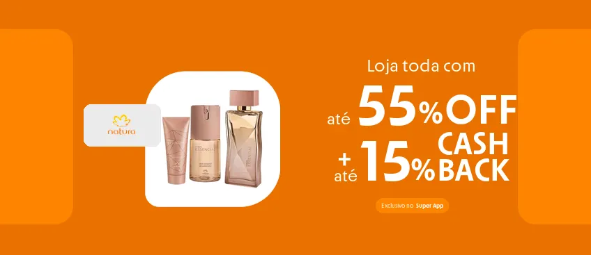 Loja Natura com até 15% de cashback