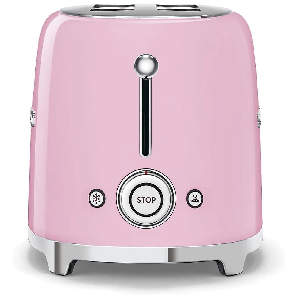 Conjunto Smeg Retro de Cafeteira e Torradeira de 2 Fatias Rosa