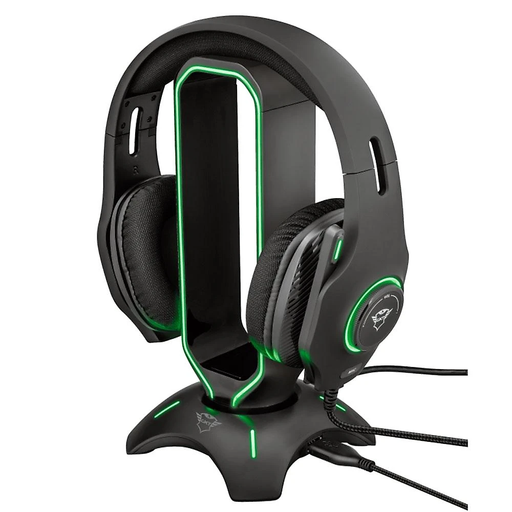 Suporte para Headset Gamer Trust GXT 265 Cintar, RGB, 2 Portas USB - 23647