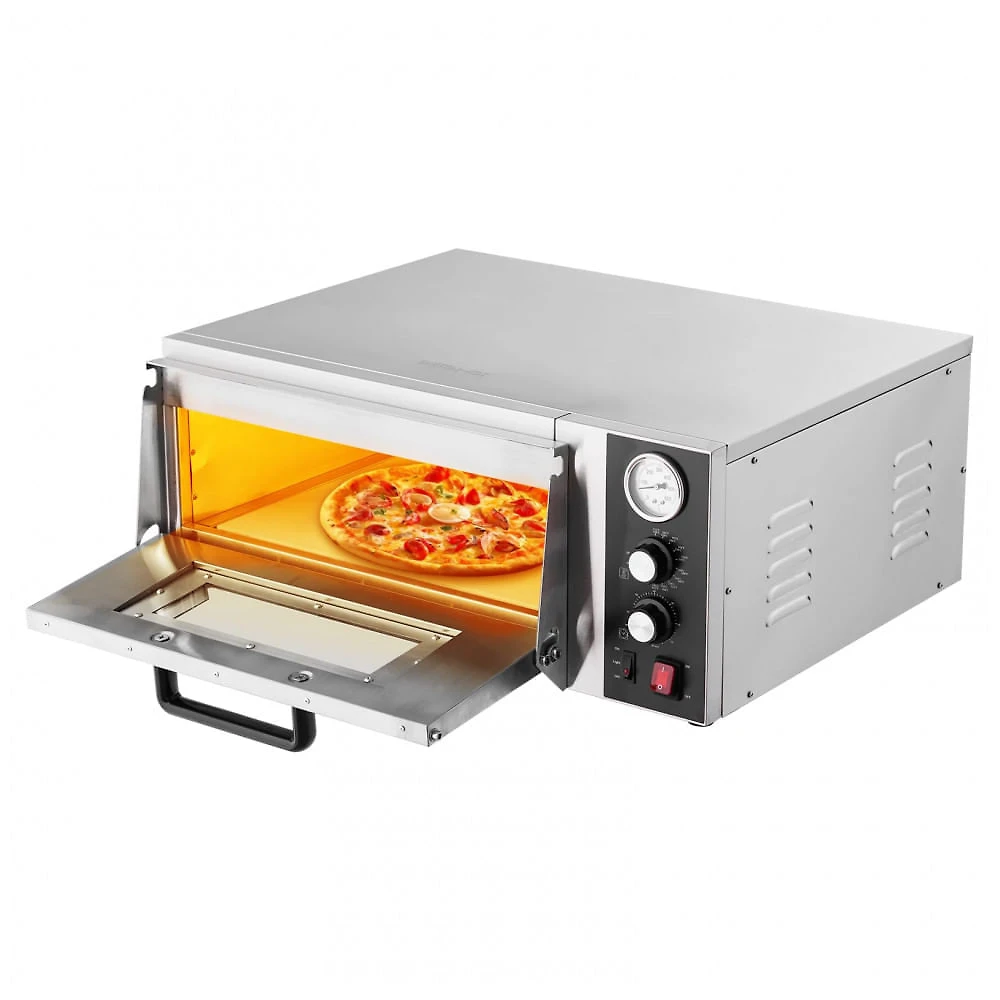 Forno de Pizza Elétrico VEVOR PSL-18 45 cm Bancada 400°C Pedra Refratária Temp e Timer 110V