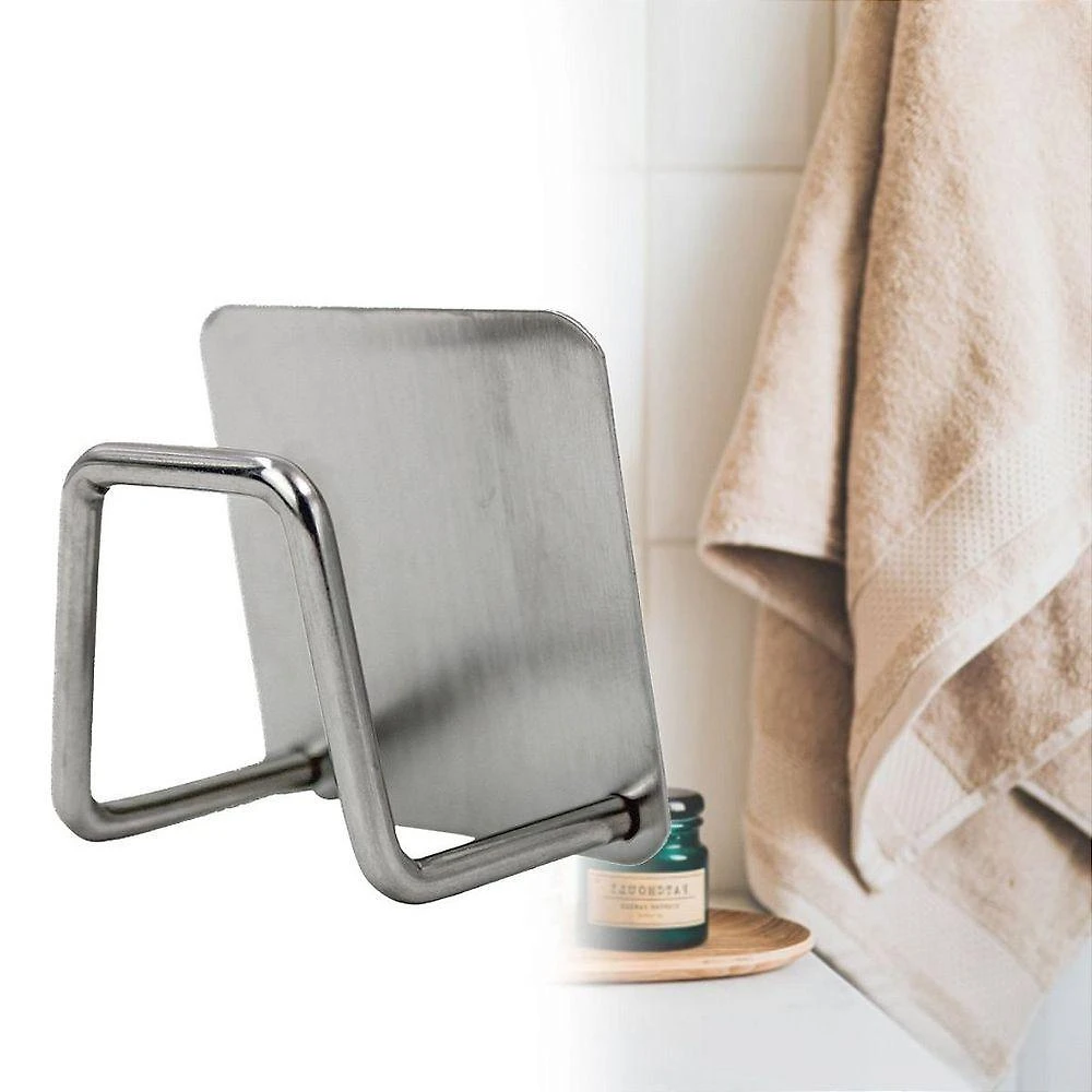 Gancho Adesivo de Parede Aço Inox Suporte Super Aderencia para Roupas Toalhas Prata GXM
