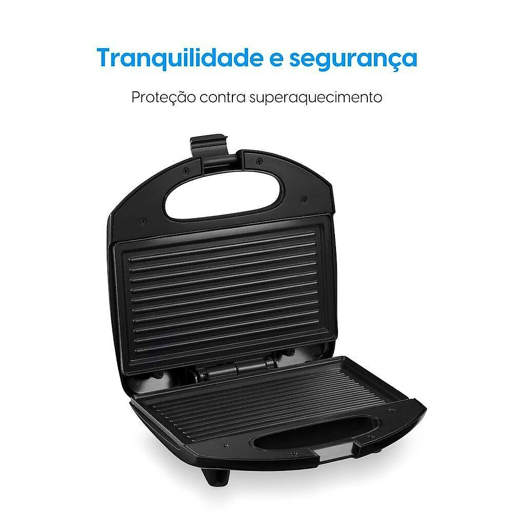 Sanduicheira Elgin 800W 2 em 1 Luz Indicadora Trava de Fechamento 110V