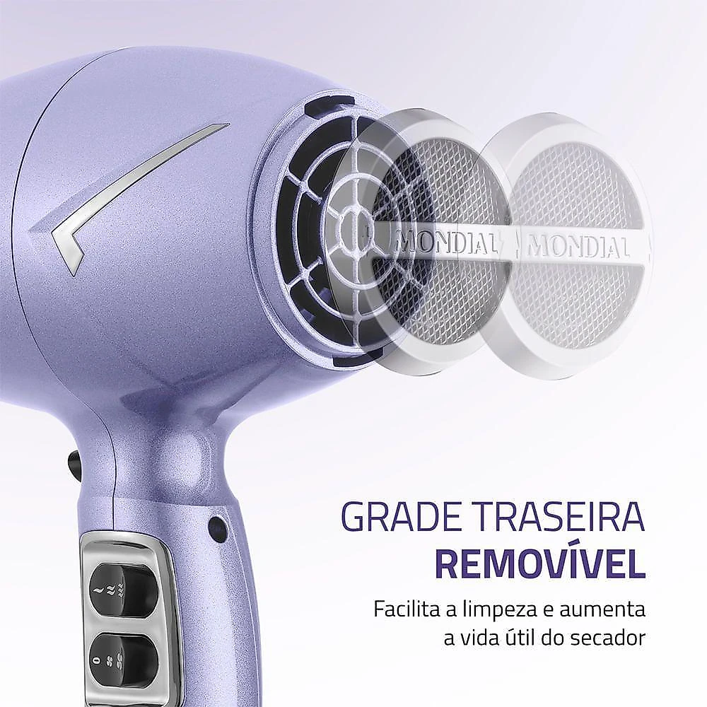 Secador De Cabelos Space Shine Mondial Lilás Bivolt - SC-21-BI