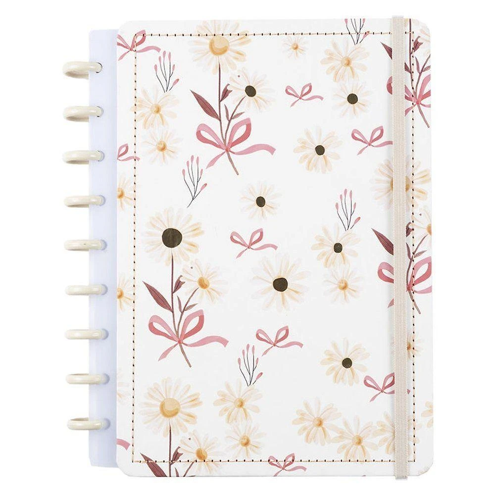 Caderno de Disco Médio Disko Laços Capa Dura com Folhas Reposicionáveis 80 Unidades Floral