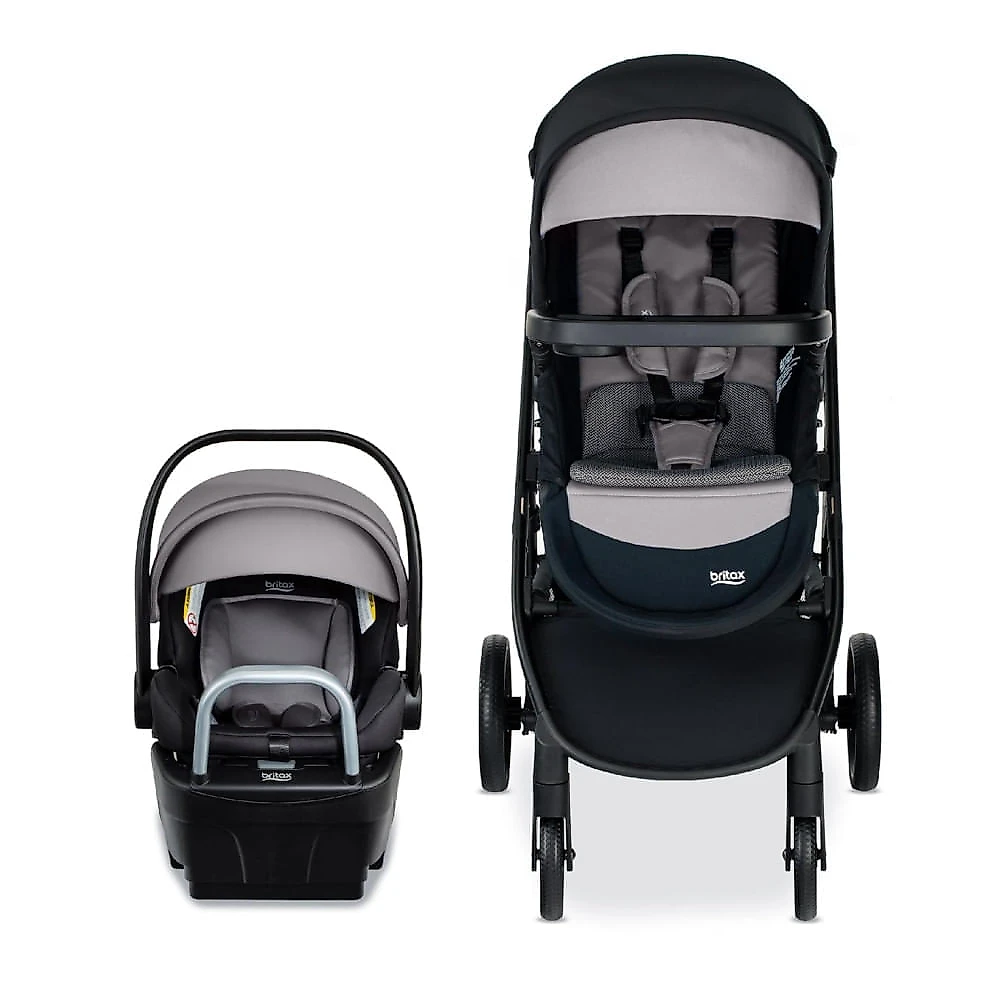 Kit de Viagem para Bebê Britax Willow Brook S, Assento de Carro Infantil e Carrinho com Base Alpine, Tecnologia ClickTight - Completo e Prático