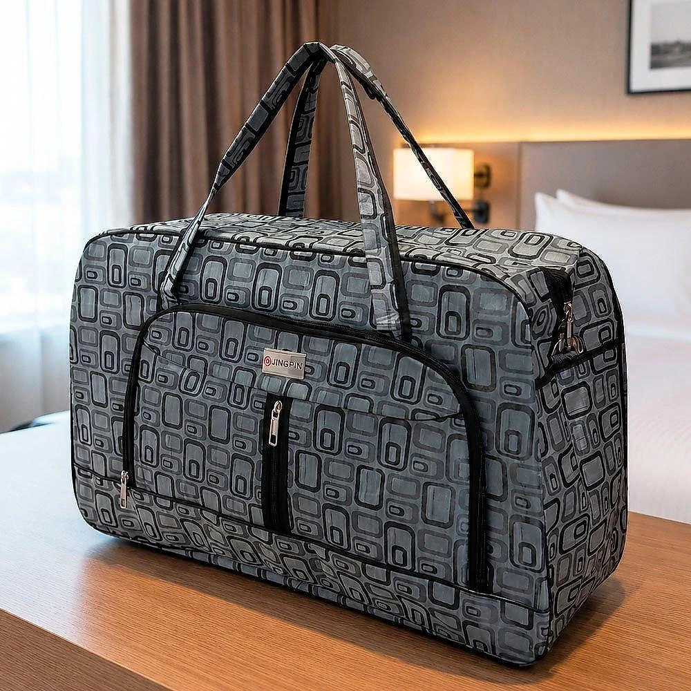Bolsa Mala Sacola 62cm X 37cm X 22cm em Poliéster com Alça Reforçada Resistente à Água Modelo Chumbo