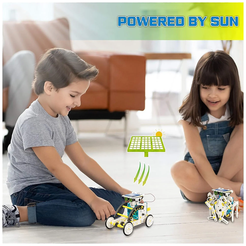 Robô Educacional STEM 13-EM-1 Movido A Energia Solar Para Crianças De 8 A 12 Anos, Kit Científico DIY Para Experimentos Robóticos.